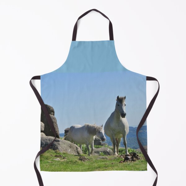 Item preview, White Dartmoor Ponies At Houndtor, UK designed and sold by lezvee.