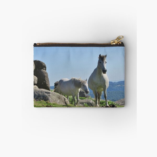 Item preview, White Dartmoor Ponies At Houndtor, UK designed and sold by lezvee.