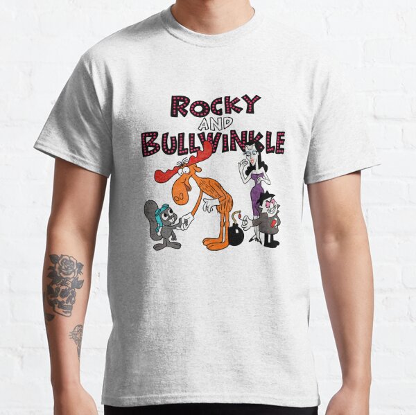 Tribute to Jay Ward Cartoons: Rocky, Bullwinkle, Natasha and Boris with Logotype Classic T-Shirt