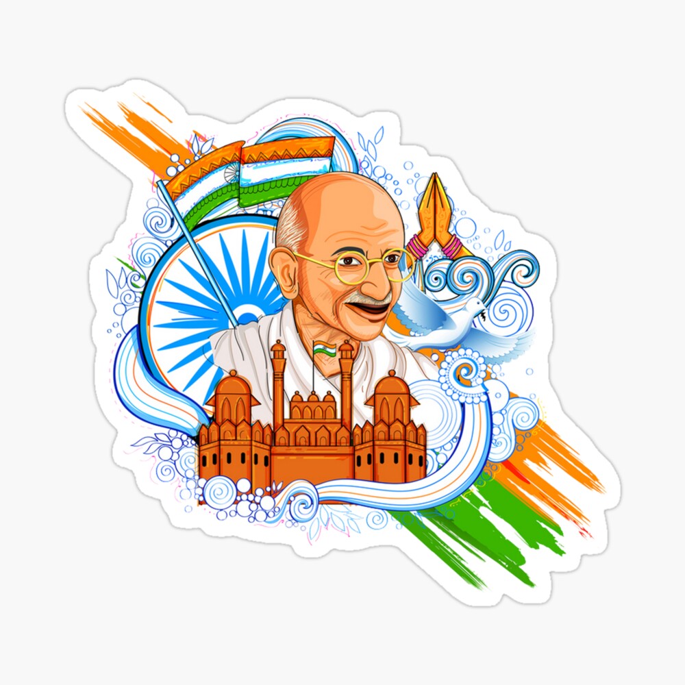 Mahatma gandhi jayanti indian freedom fighter Vector Image