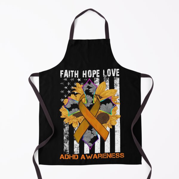Item preview, Sunflower Faith Hope Love Cross and Flag ADHD Awareness designed and sold by largellie.