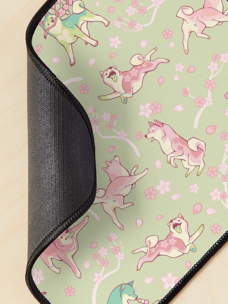 Alternate view of Shibakura & Matchinu in matcha green Mouse Pad