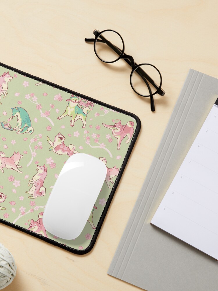 Alternate view of Shibakura & Matchinu in matcha green Mouse Pad