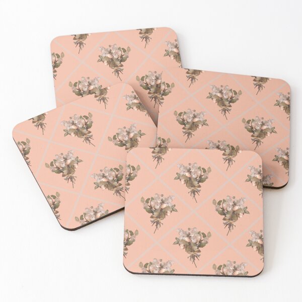Item preview, Money Plant and Roses Dried Bouquet Diagonal on Light Peach 5748 designed and sold by Art in My Loft.