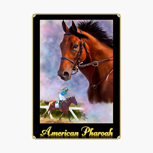 Item preview, American Pharoah, Triple Crown Winner with Name Plate designed and sold by BHDigitalArt.