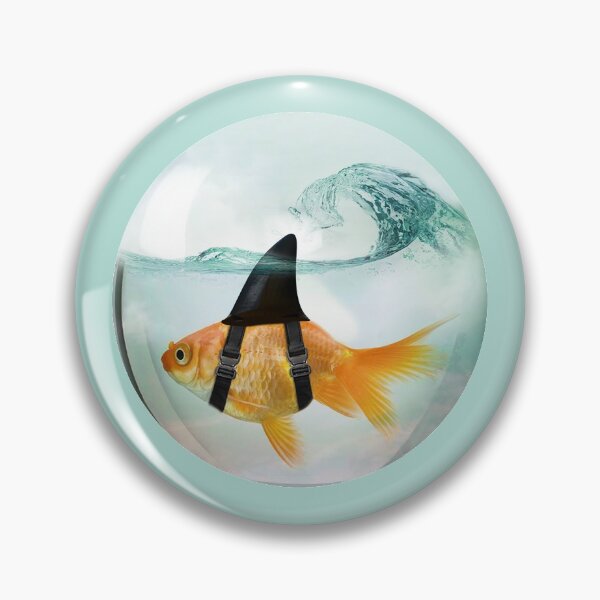 Item preview, Goldfish with a Shark Fin Riding a Wave in a Fish Bowl designed and sold by Vin  Zzep.