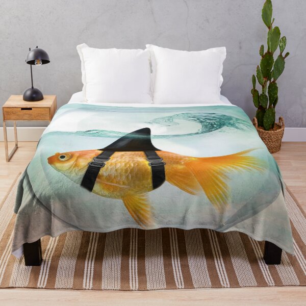 Item preview, Goldfish with a Shark Fin Riding a Wave in a Fish Bowl designed and sold by Vin Zzep.