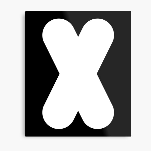 The Letter X / Cylinder Font X Reversed Capital Letter Metal Print