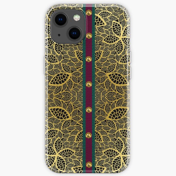 Golden Leaf With Decorations 2 iPhone Soft Case