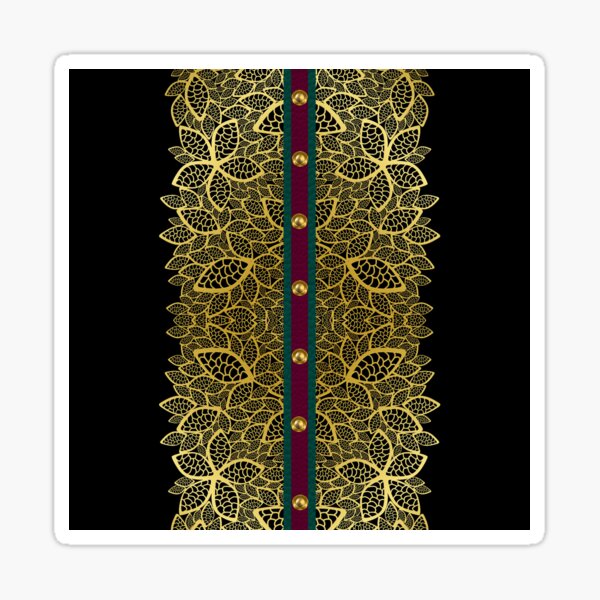 Golden Leaf With Decorations 2 Sticker