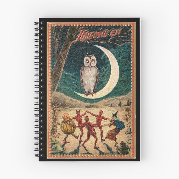Artikelvorschau, Vintage Halloween-Karte von Tuck Postcards (1908) - Eule und Dämonen entworfen und verkauft von Douglas E. Welch Design and Photography.