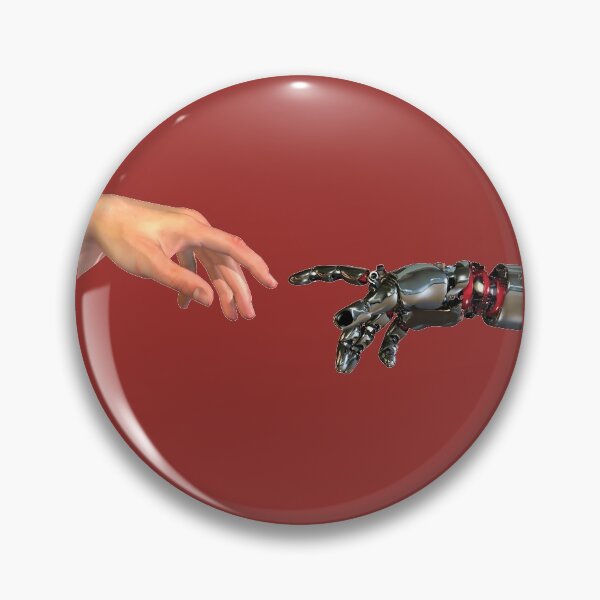 Item preview, The Robot Hand And The Human Hand Touch With Their Fingers designed and sold by Phantasmal-2-do.