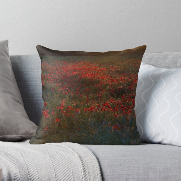 Summer Poppies Throw Pillow
