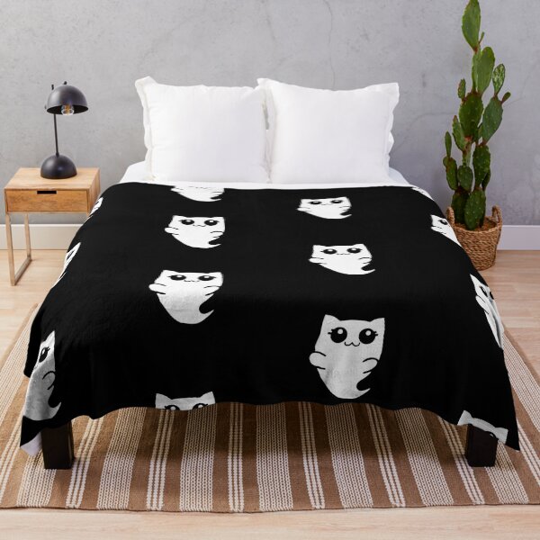 Item preview, Cute halloween ghost happy cat kawaii chibi designed and sold by NerdyChibi.