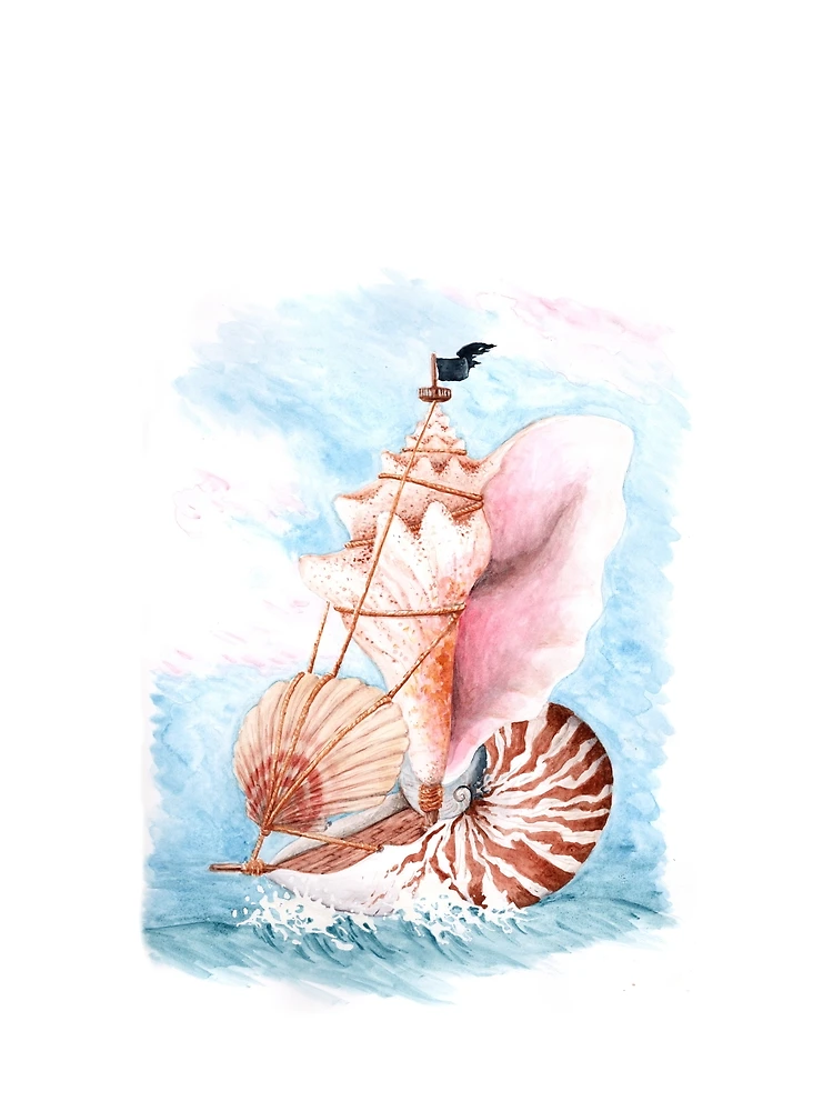 Imagen 4 de 4, Camiseta gráfica con la obra Barco de Shell, diseñada y vendida por Rey Mehlhorn.