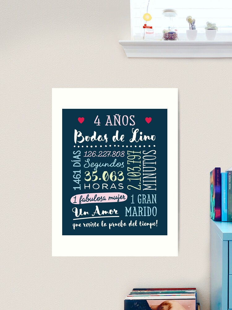 Regalos del 4. aniversario para hombres Bandeja de lino personalizada Regalo  de aniversario de lino para él o ella Bandeja con tus palabras en LINO -   España