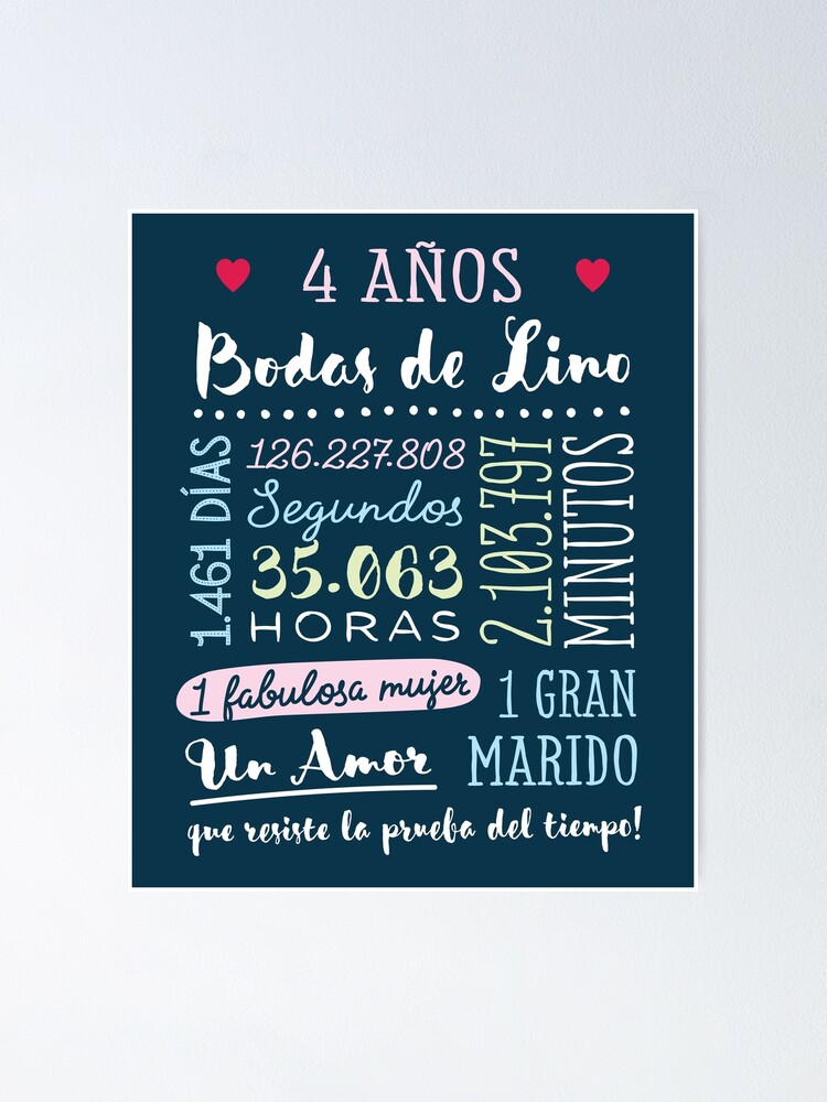 Regalos del 4. aniversario para hombres Bandeja de lino personalizada Regalo  de aniversario de lino para él o ella Bandeja con tus palabras en LINO -   España