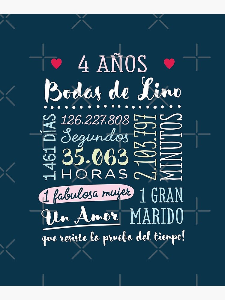 Bodas de Lino 4 años Aniversario de Boda Regalo | Photographic Print