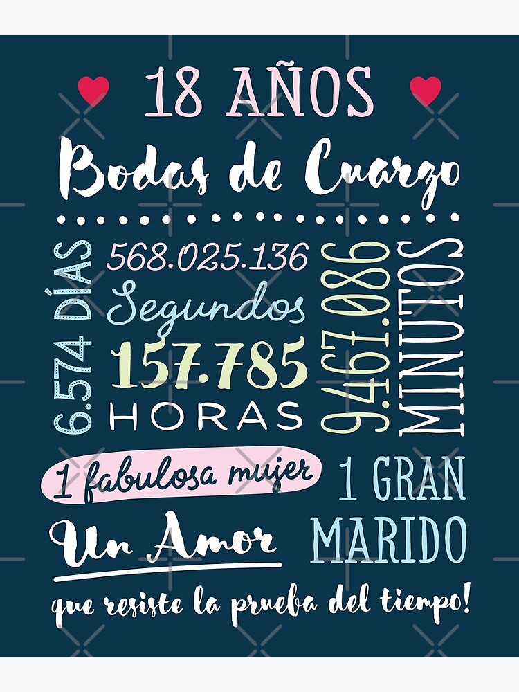 Bodas de Cuarzo 18 años Aniversario de Boda Regalo | Greeting Card