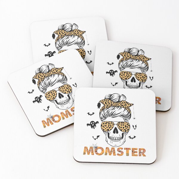 Item preview, momster Mom Halloween Costume Skull Mom Messy Hair Bun Monster mom,Funny Spooky Crazy Mom Vintage designed and sold by Ilyas912.