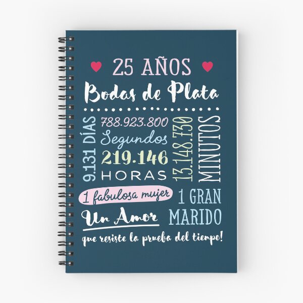 Item preview, Bodas de Plata 25 años Aniversario de Boda Regalo designed and sold by betternotes.