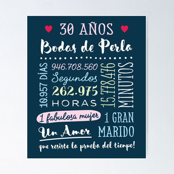 30º regalo de aniversario para parejas – Regalo de recuerdo de aniversario  de 30 años para marido y esposa, regalo de matrimonio de 30 años, regalos