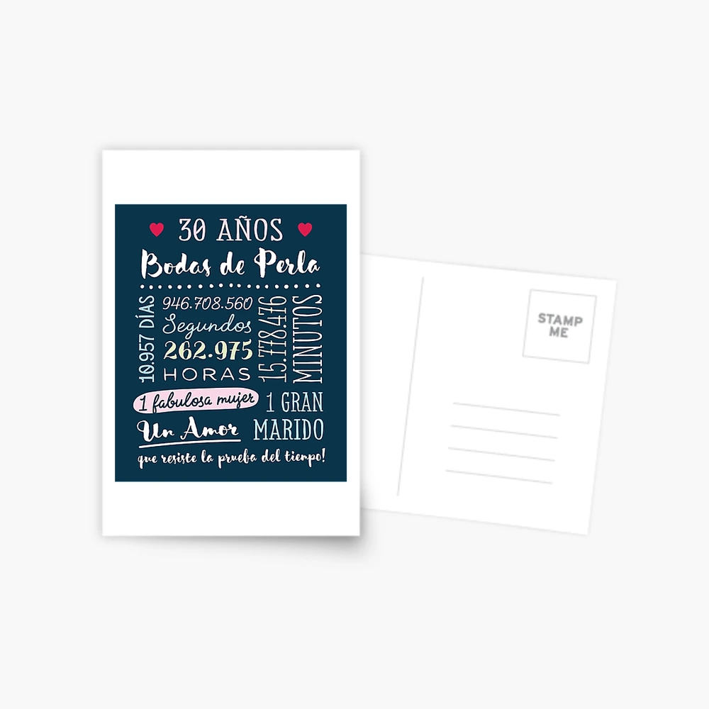 Invitación UK Tarjeta De Aniversario De Boda Personalizada A Mano - Para 30  Años (perla), Con Nombre, Color Plata, Estrellas Upper Deck, image size:1000x1000