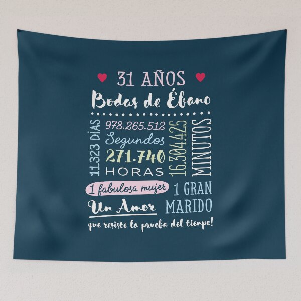 Item preview, Bodas de Ébano 31 años Aniversario de Boda Regalo designed and sold by betternotes.