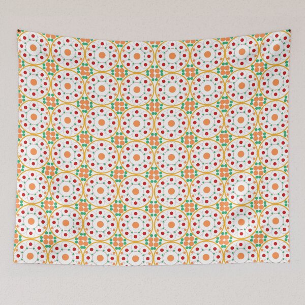 Item preview, Asian Orange and Green Circle Pattern designed and sold by RiadMannan.