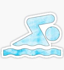 Hellblauer Schwimmer Sticker
