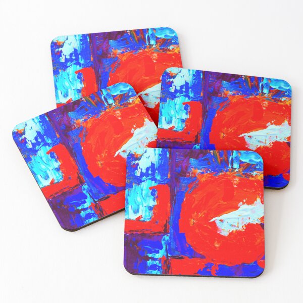 Item preview, Technicolor abstract art work - acrylic painting -  orange, blue,purple, white and red designed and sold by hasbeenz.