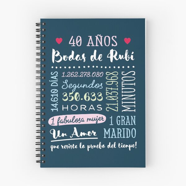 Artikelvorschau, Bodas de Rubí 40 años Aniversario de Boda Regalo entworfen und verkauft von betternotes.
