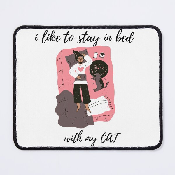 Item preview, i like to stay in bed with my cat tshirt, cats lover tshirt, awesome gift for l.a.z.y. friends tshirt, designed and sold by Unique styl DeSigNe.