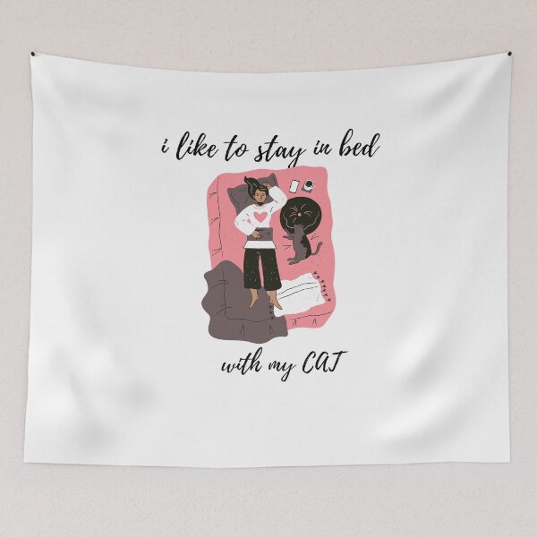 Item preview,  i like to stay in bed with my cat  tshirt, cats lover tshirt, awesome gift for l.a.z.y. friends tshirt, designed and sold by Unique styl  DeSigNe.