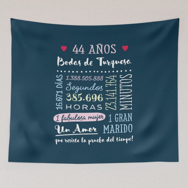 Item preview, Bodas de Turquesa 44 años Aniversario de Boda Regalo designed and sold by betternotes.
