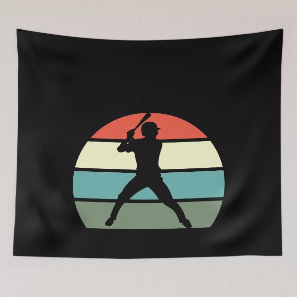 Item preview, Baseball Batter Color Retro Sunset Cutout  designed and sold by fungear.