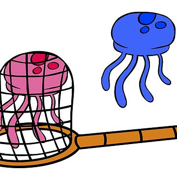 Jellyfishing Spongebob Inspired Art Sticker for Sale by