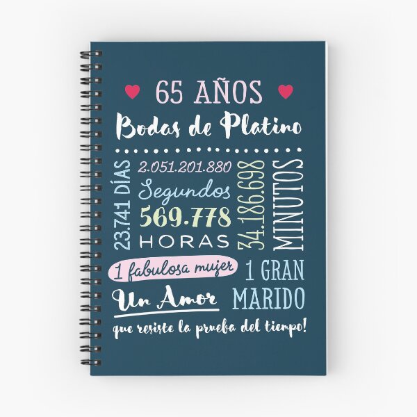 Artikelvorschau, Bodas de Platino 65 años Aniversario de Boda Regalo entworfen und verkauft von betternotes.