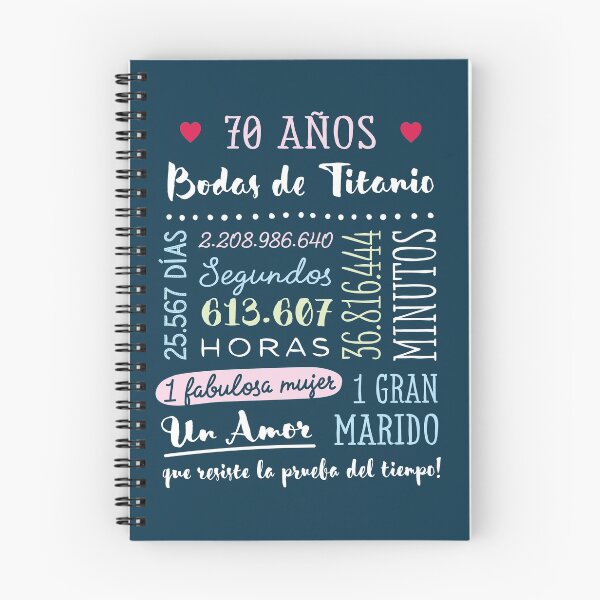 Item preview, Bodas de Titanio 70 años Aniversario de Boda Regalo designed and sold by betternotes.