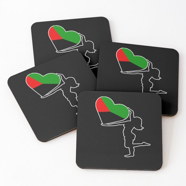 Item preview, Silhouette of a woman with a heart in her hands in the colors of the flag of Martinique designed and sold by West indian touch.