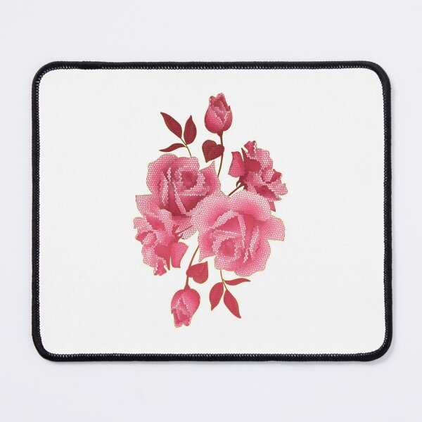 Item preview, BIG BLOOMS IN FLORAL PINK ROSES WITH A BLACK BACKGROUND DESIGN designed and sold by ozcushionstoo.