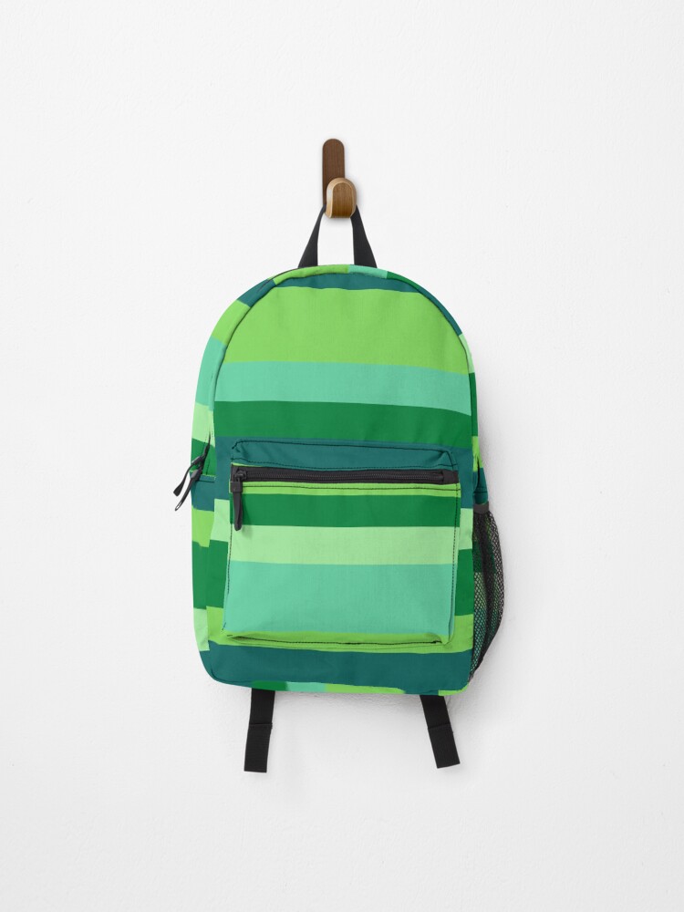 Thumbnail 1 of 3, Backpack, Green Turquoise Color Lines Pattern designed and sold by Nickadon.