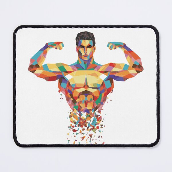 Item preview, Bodybuilder Double Biceps Pose Colorful Artwork  designed and sold by mouad naouiri.