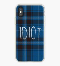 Vinilo o funda para iPhone IDIOT (Franela azul)