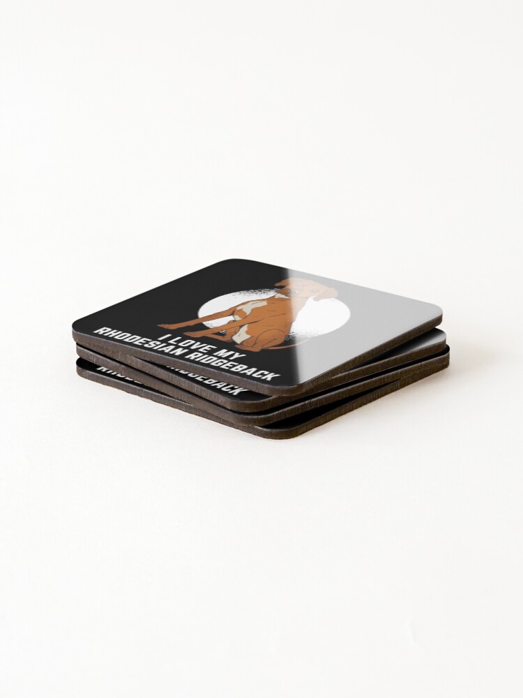 Thumbnail 4 of 5, Coasters (Set of 4), I Love My Rhodesian Ridgeback designed and sold by NiftyTees.