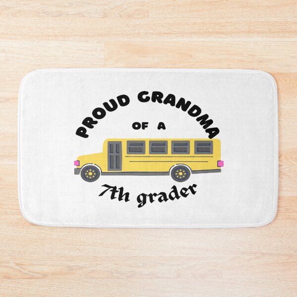Item preview, proud grandma of a 7th grader, school bus graphic designed and sold by Jessi-Sketches.