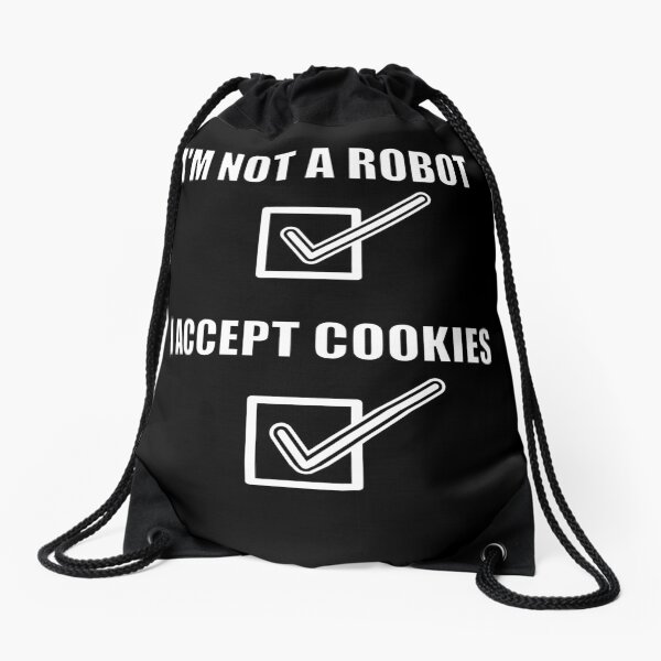 Aperçu de l'œuvre Je ne suis pas un robot J'accepte les cookies - Internet Message Computer Humour créée et vendue par artfulnotebook.