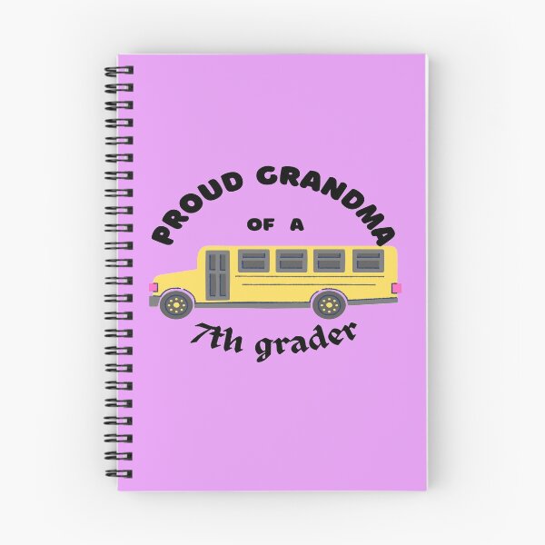 Item preview, proud grandma of a 7th grader, school bus graphic designed and sold by Jessi-Sketches.