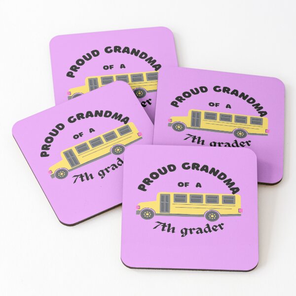 Item preview, proud grandma of a 7th grader, school bus graphic designed and sold by Jessi-Sketches.