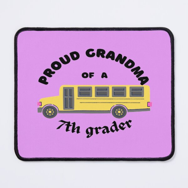 Item preview, proud grandma of a 7th grader, school bus graphic designed and sold by Jessi-Sketches.